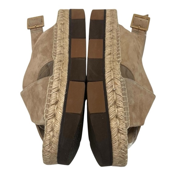 Paloma Barcelo Lynde Tan Suede Jute Espadrille Two Tone Platform Sandal Women 38 - Picture 11 of 16